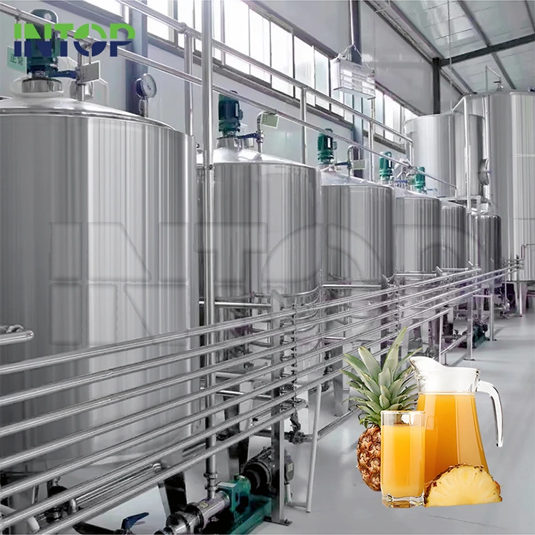 Linha de produção de suco de abacaxi